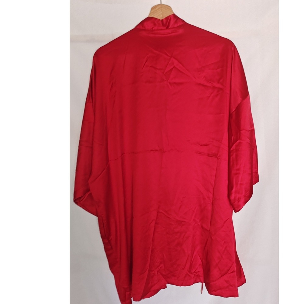 Victoria's Secret Angels Robe Red Satin Kimono Sleeve Wrap Belted O/S Feminine - Picture 3 of 5